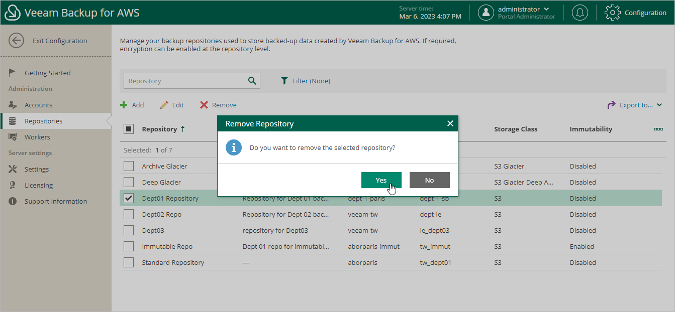Removing Repositories