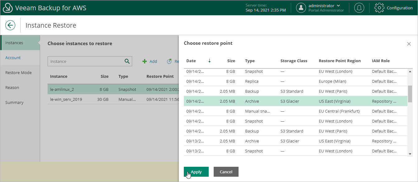 Restoring Entire EC2 Instance