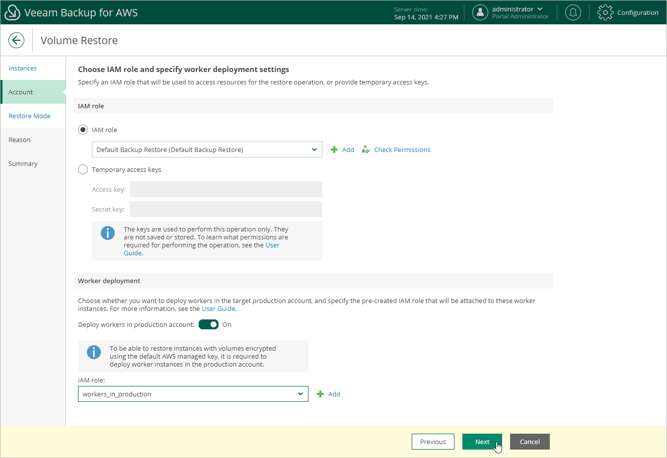 Restoring EBS Volumes