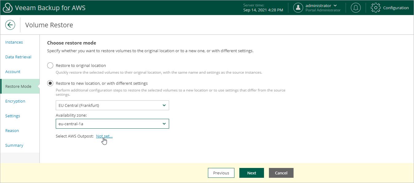 Restoring EBS Volumes