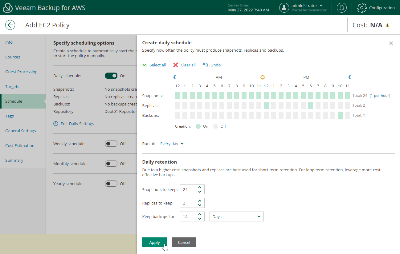 Creating EC2 Backup Policy