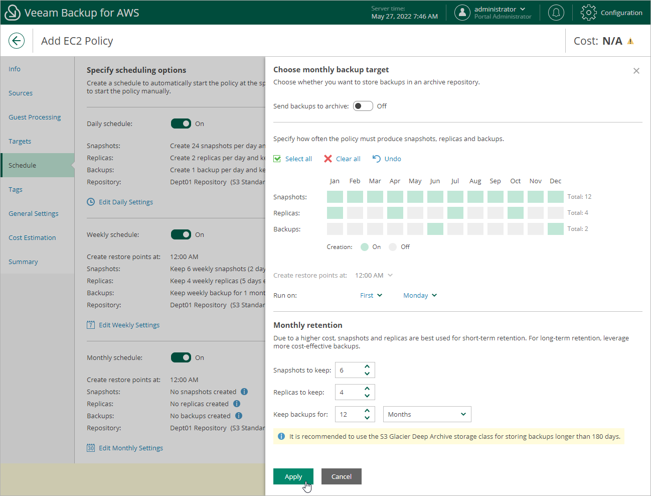 Creating EC2 Backup Policy