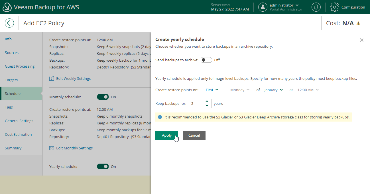 Creating EC2 Backup Policy