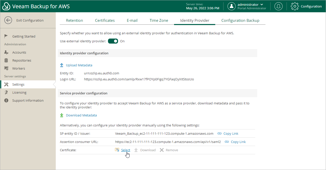 Configuring SSO Settings