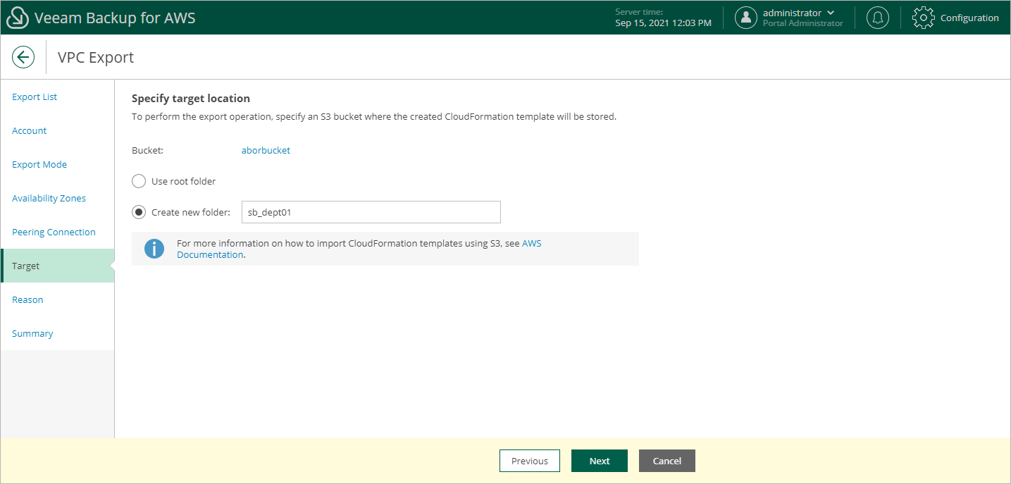 Exporting VPC Configuration