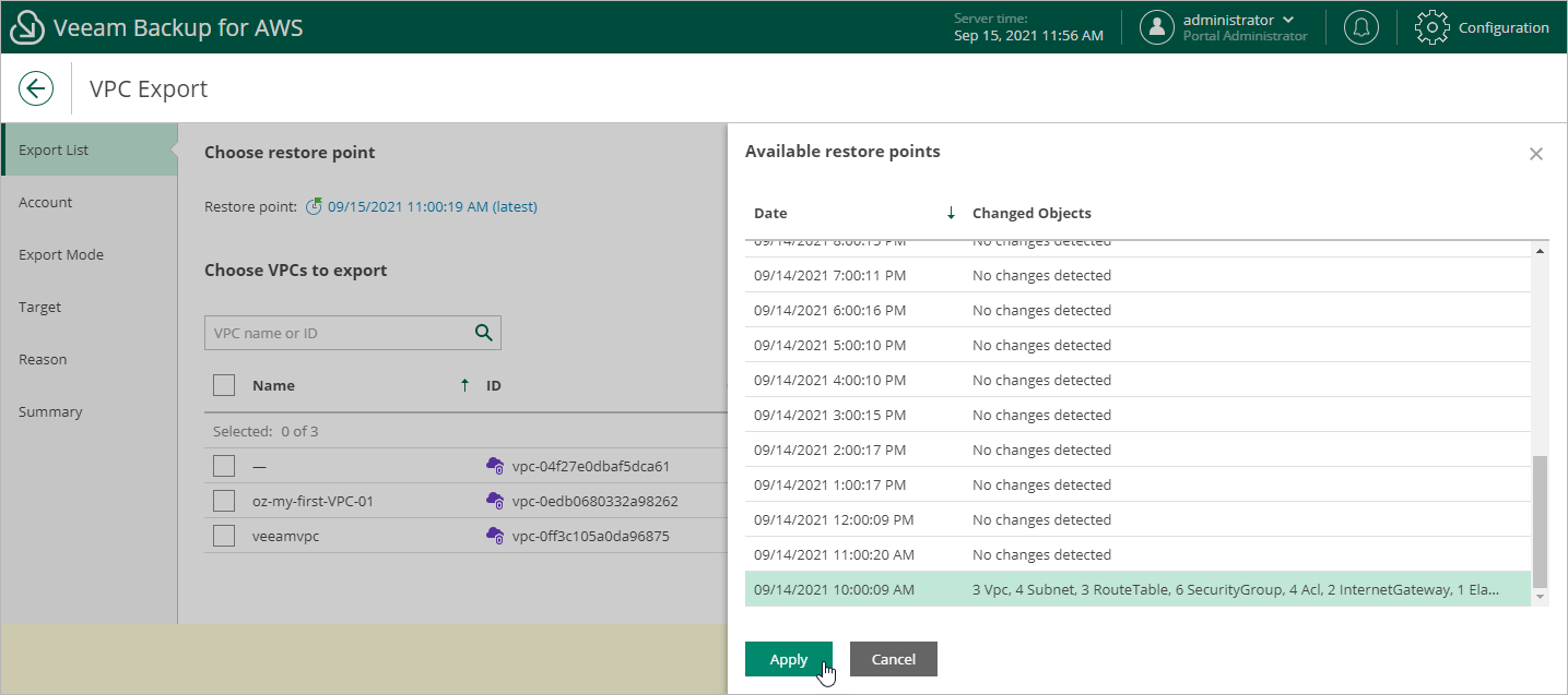Exporting VPC Configuration