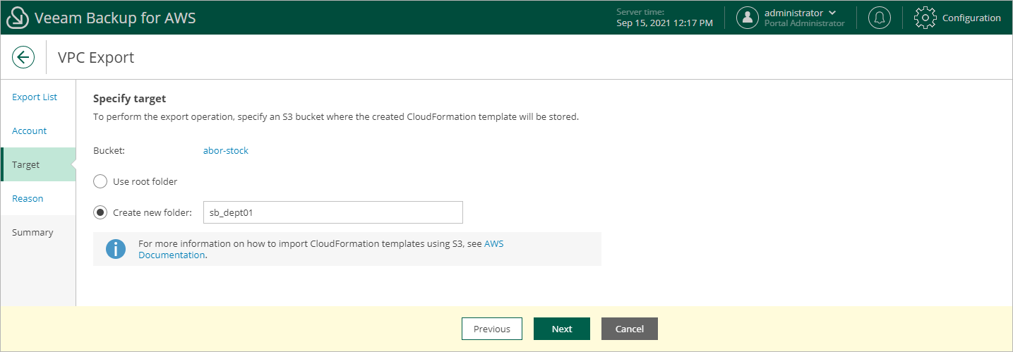 Exporting VPC Configuration Items