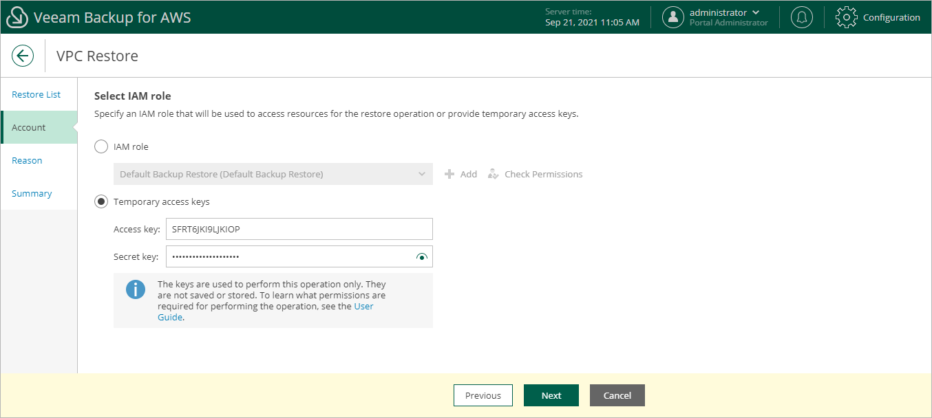 Restoring VPC Configuration Items