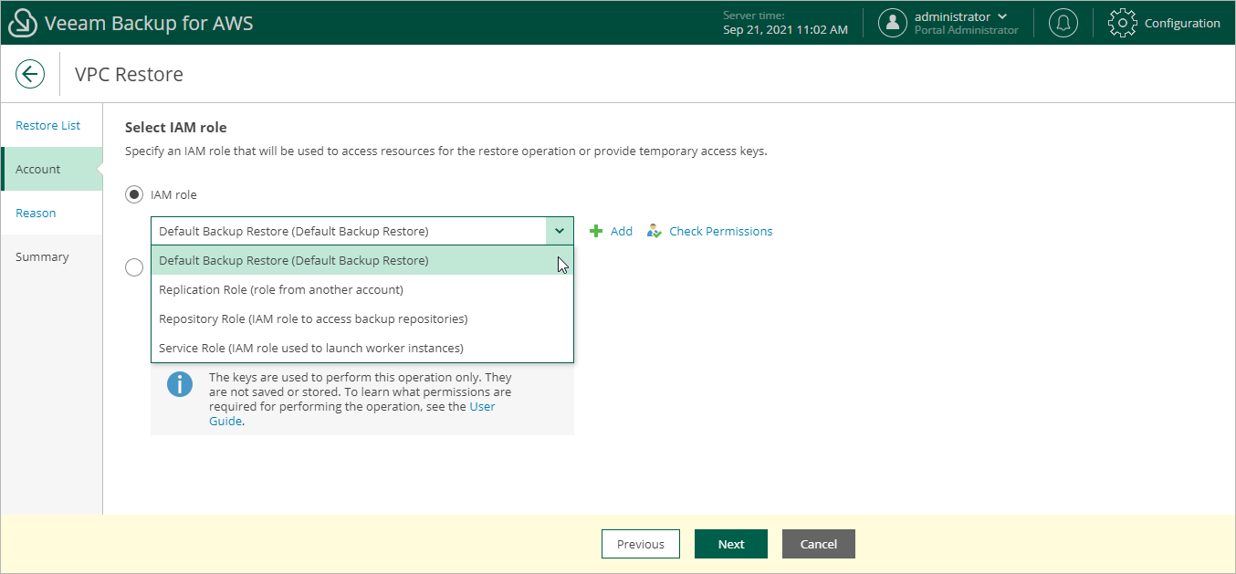 Restoring VPC Configuration Items