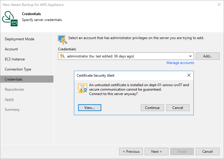 Add appliance - Eliminating warnings