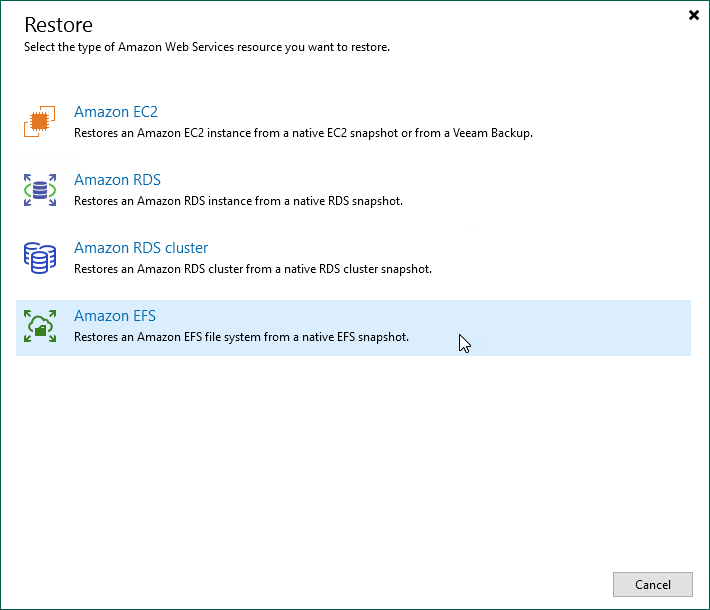Restore EFS - Launch