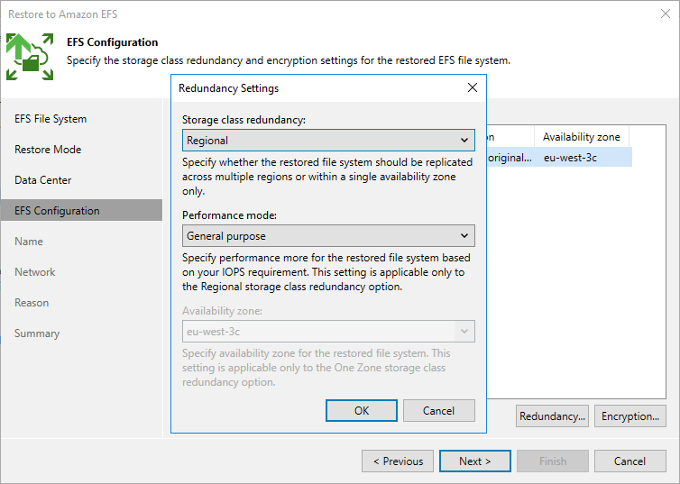 Restore EFS - Performance mode