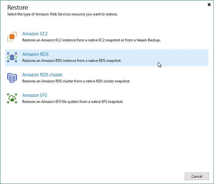 Restore RDS - Launch