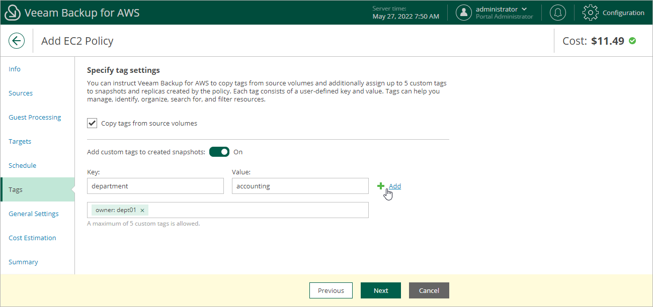 Creating EC2 Backup Policy