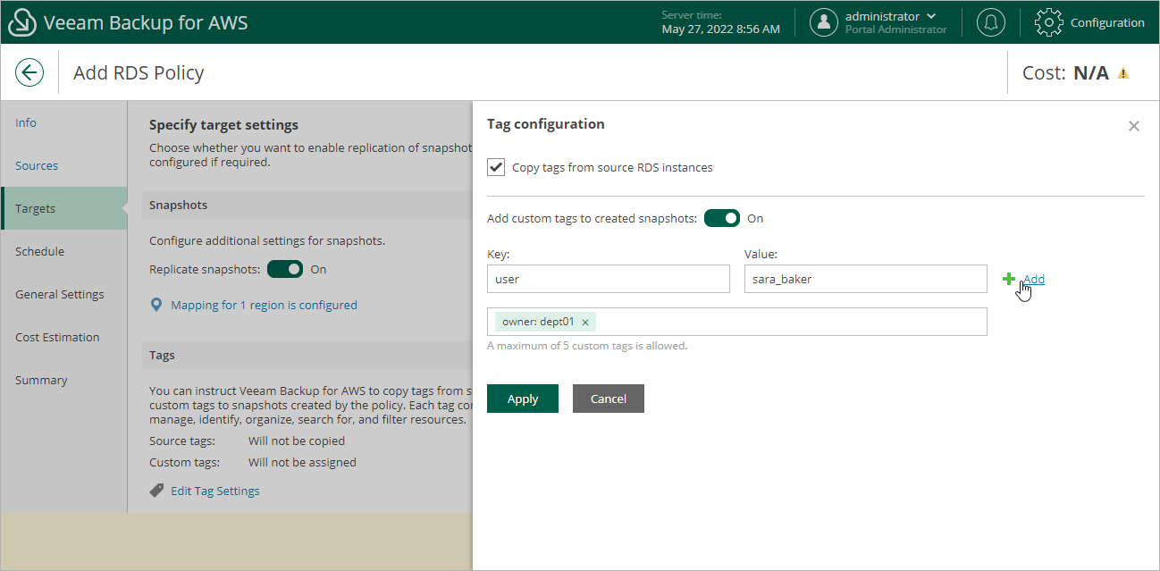 Creating RDS Backup Policy
