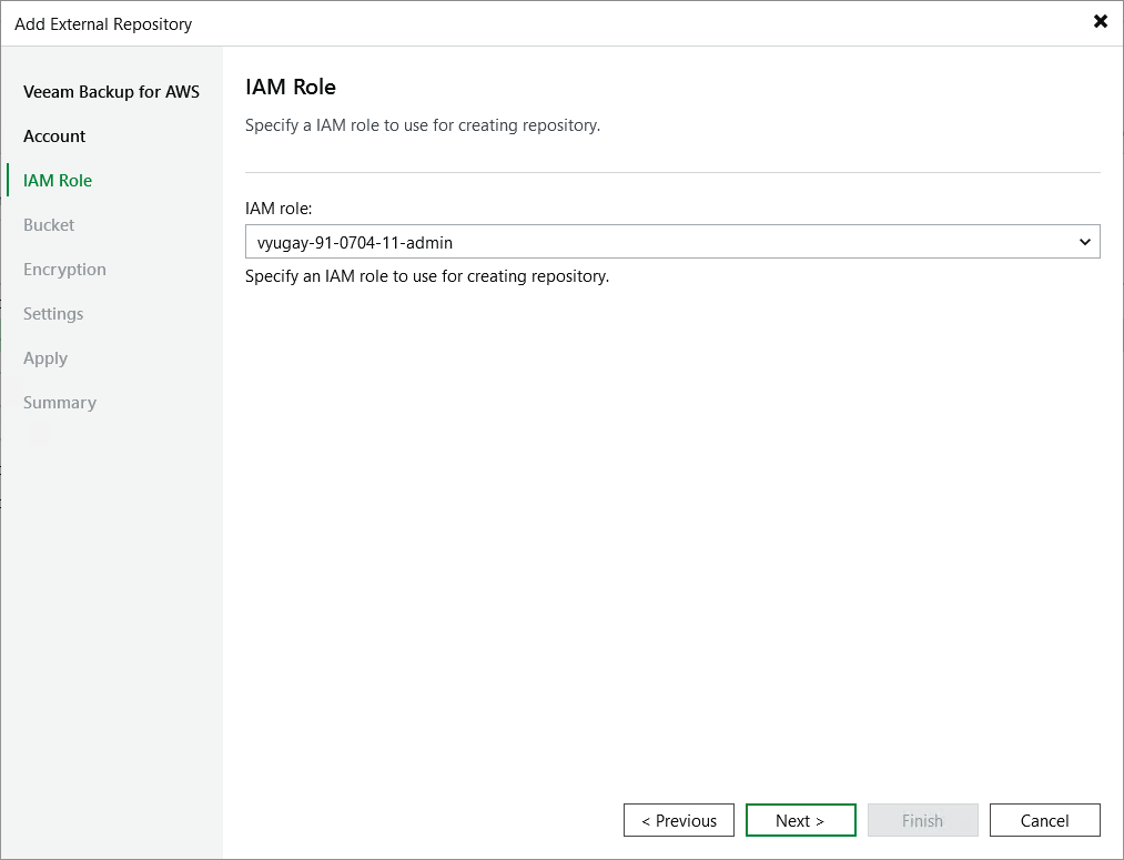 Step 4. Specify IAM Role
