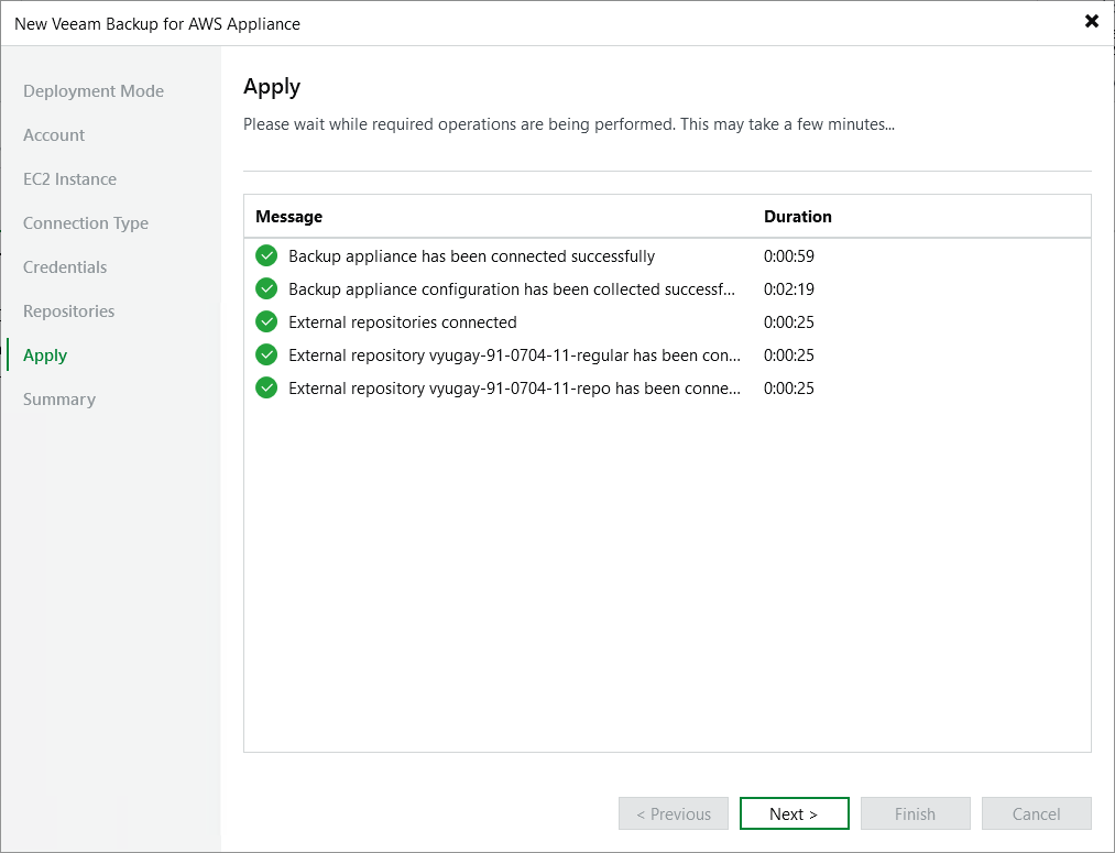 Add appliance - Apply Step 8. Track Progress