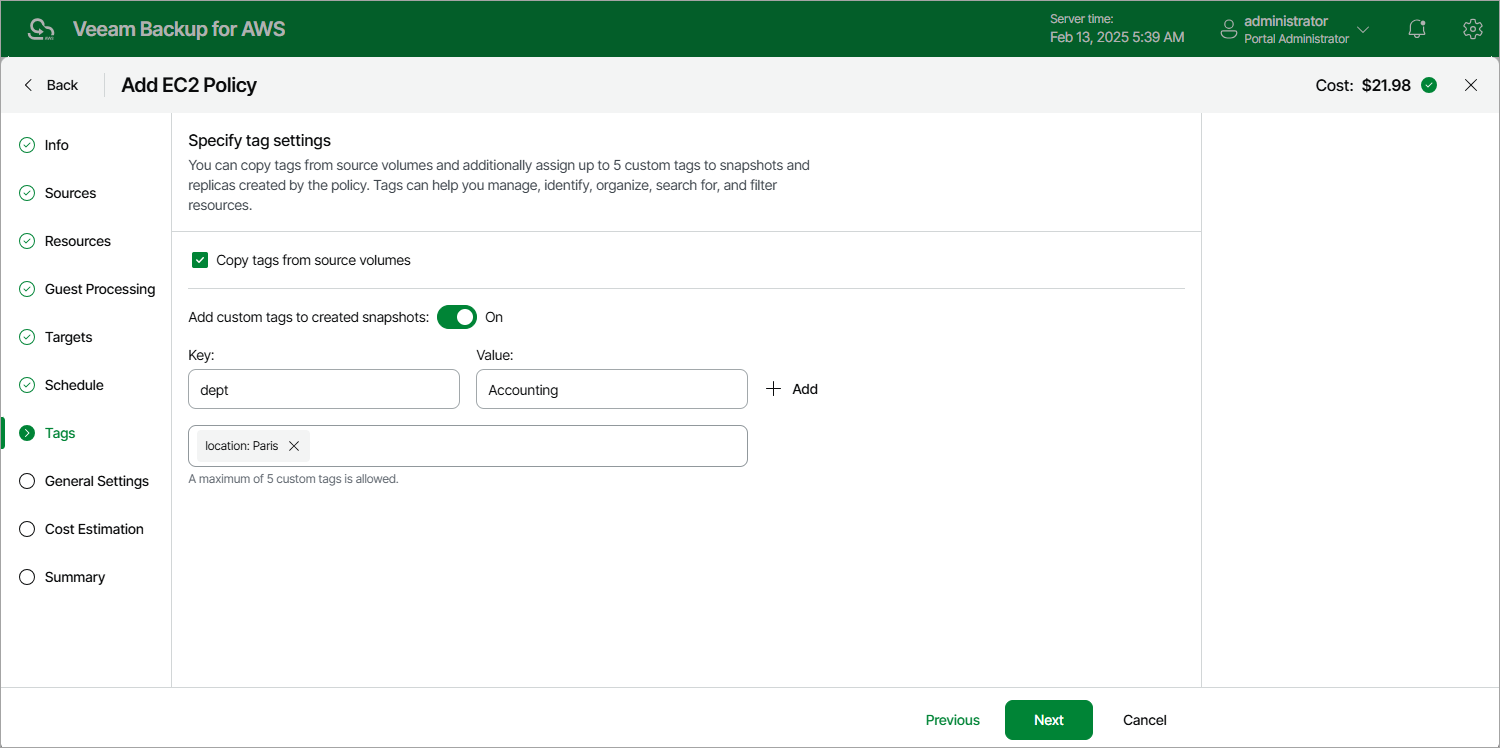 Creating EC2 Backup Policy