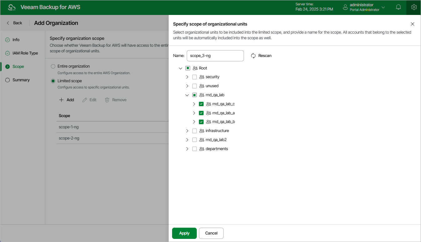 Adding AWS Organization