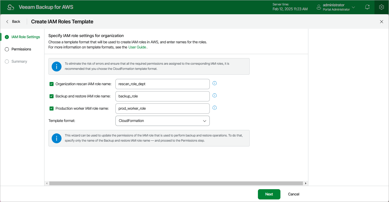 Creating IAM Role Template