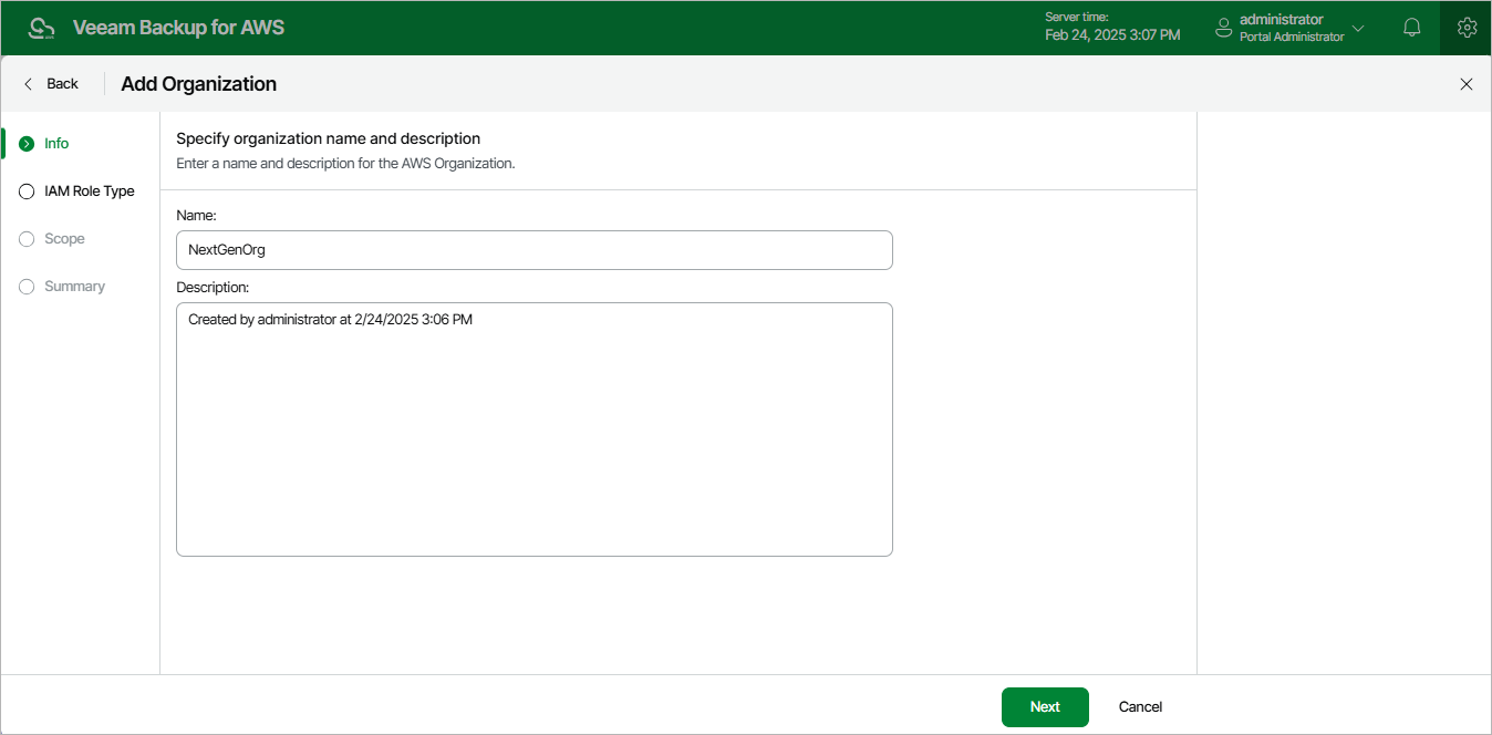Adding AWS Organization