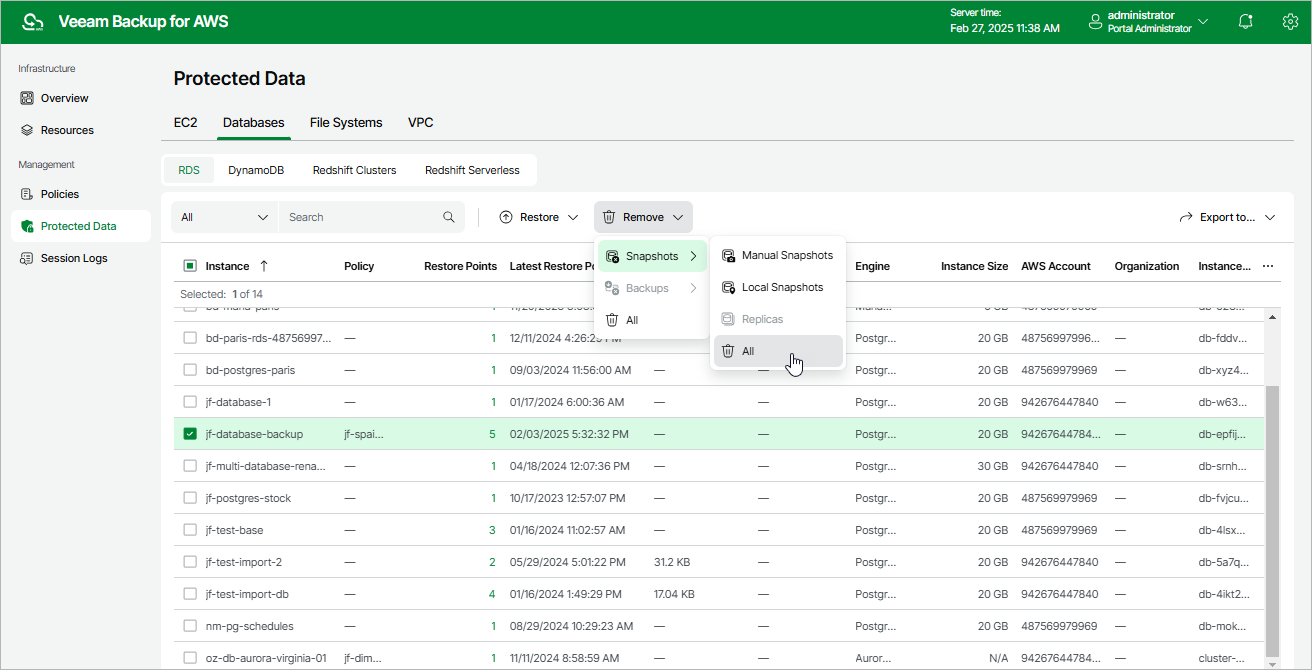 Removing RDS Snapshots
