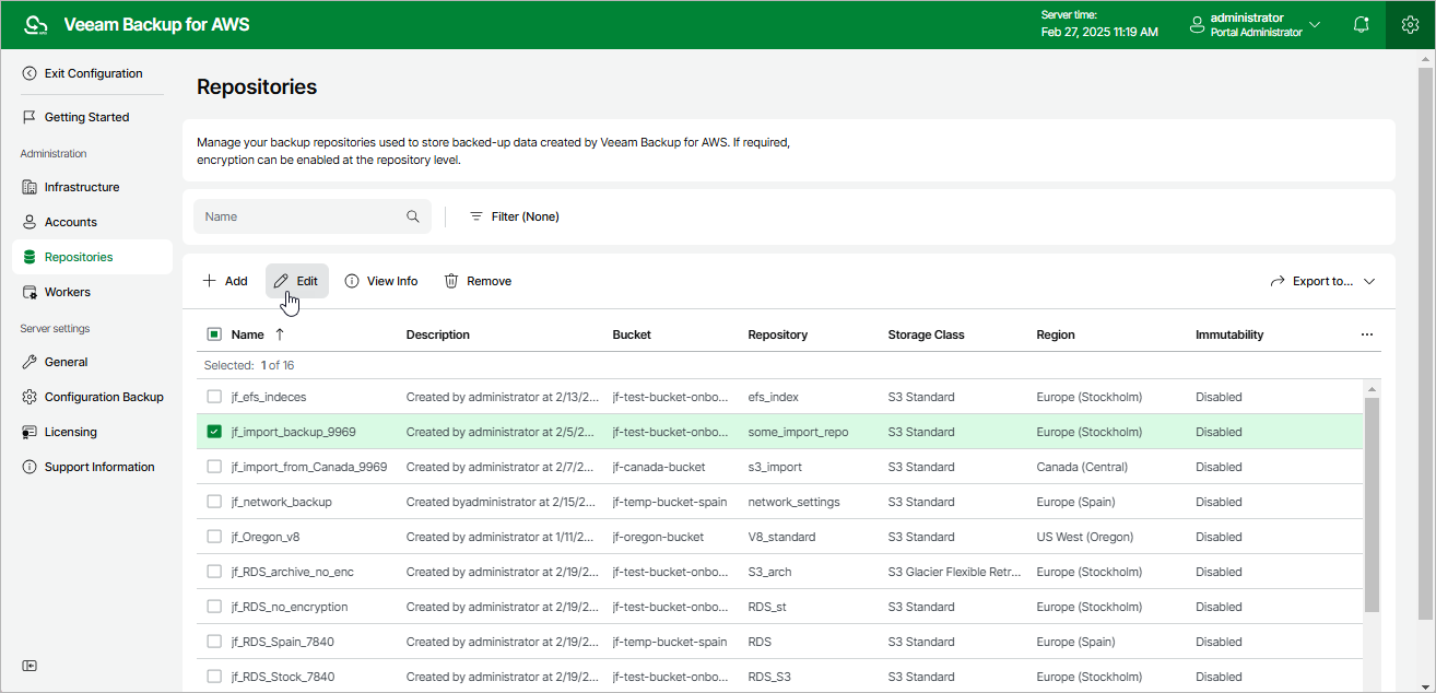 Editing Repository Settings