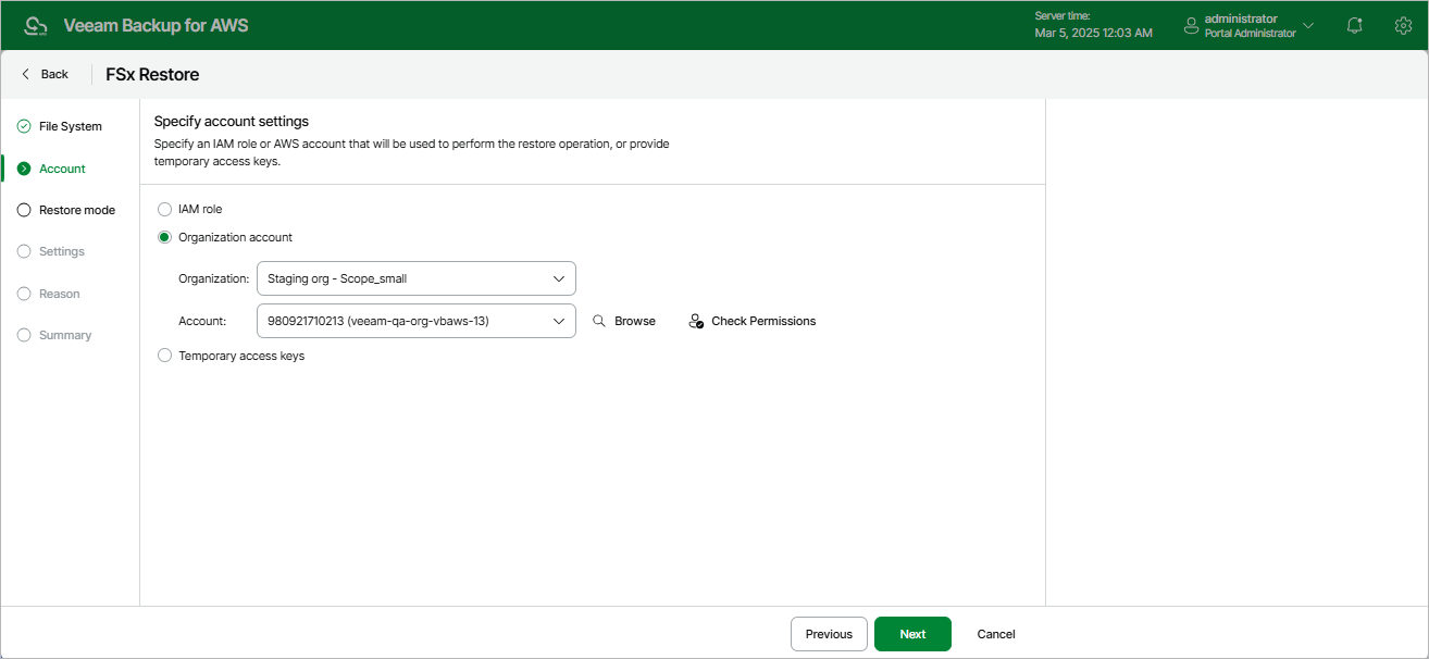 Restoring FSx File Systems