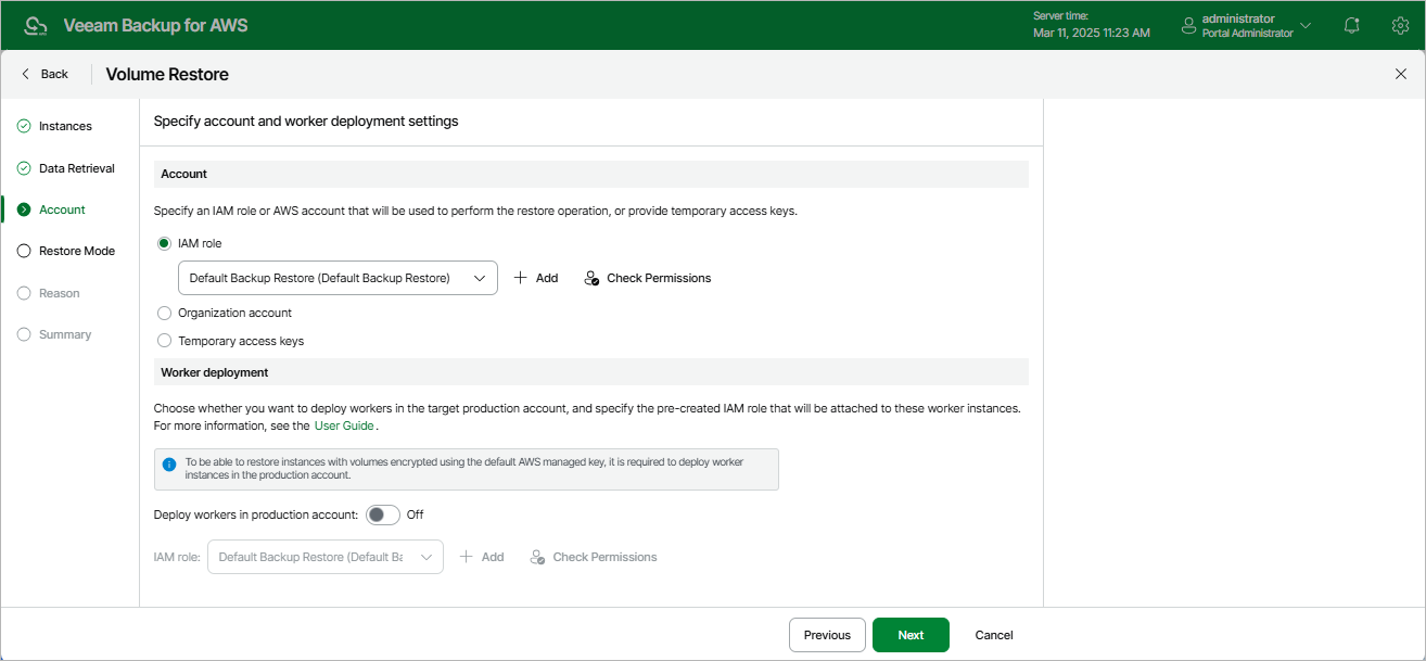 Restoring EBS Volumes