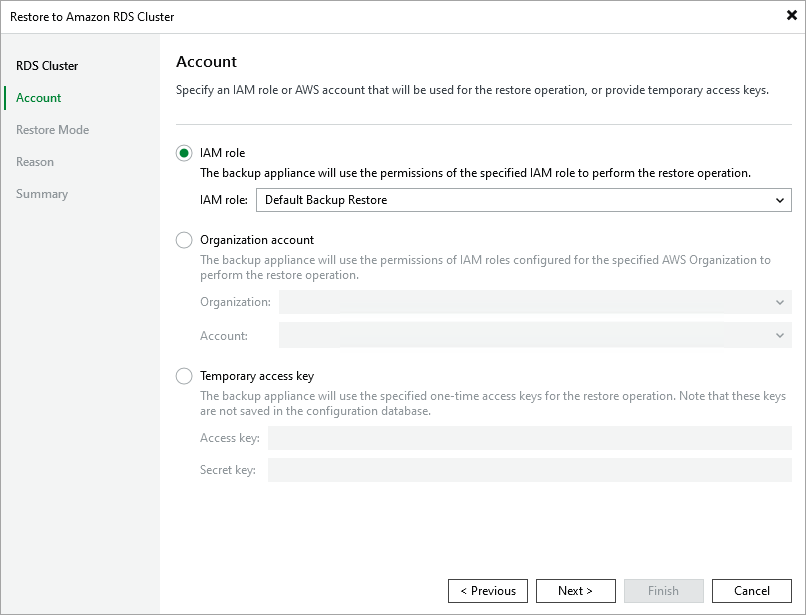 Restore Aurora - Account