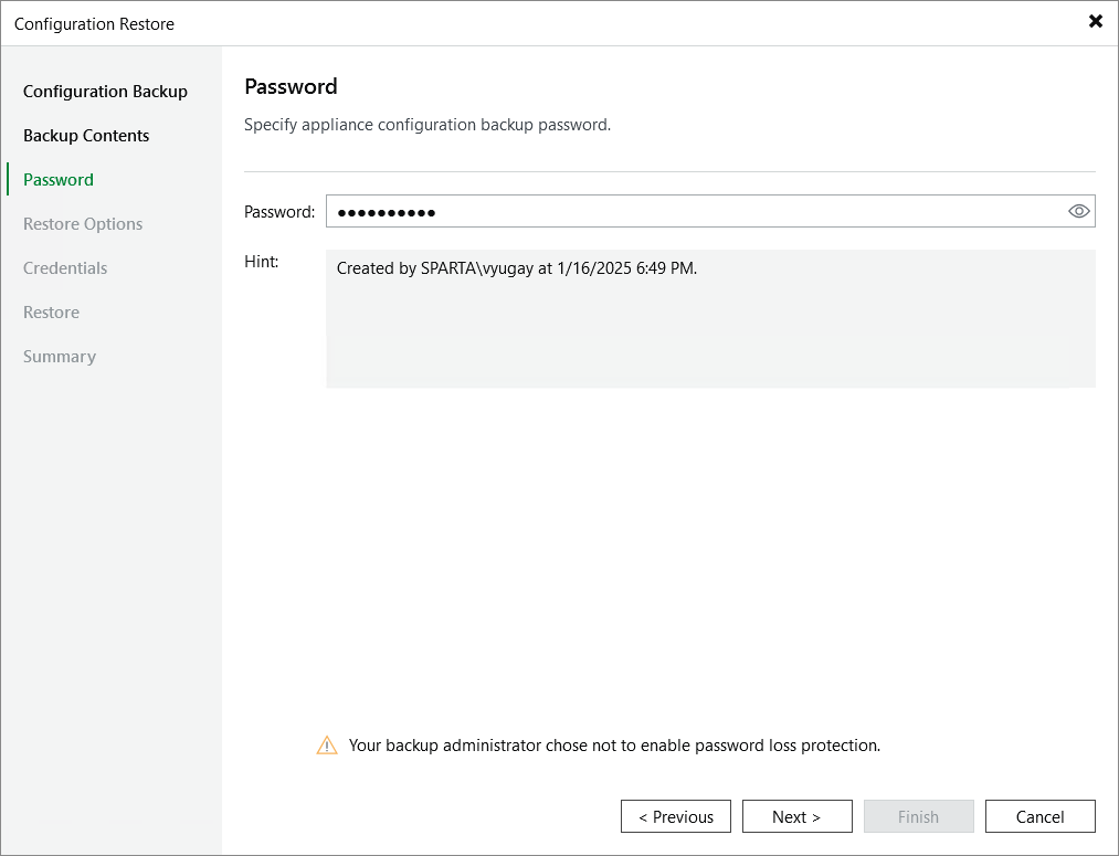 Step 4. Specify Password
