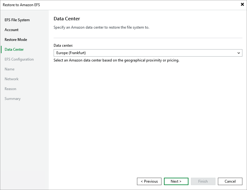 Restore EFS - Datacenter