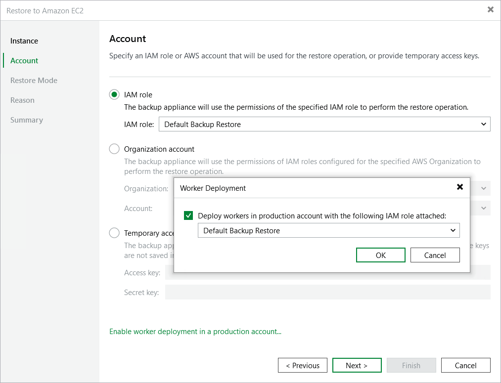 Enabling Worker Deployment in Production Account