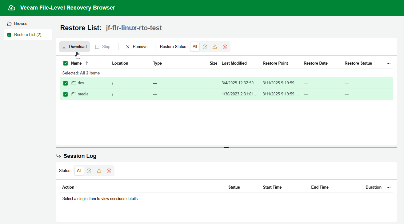 Restoring EC2 Files and Folders