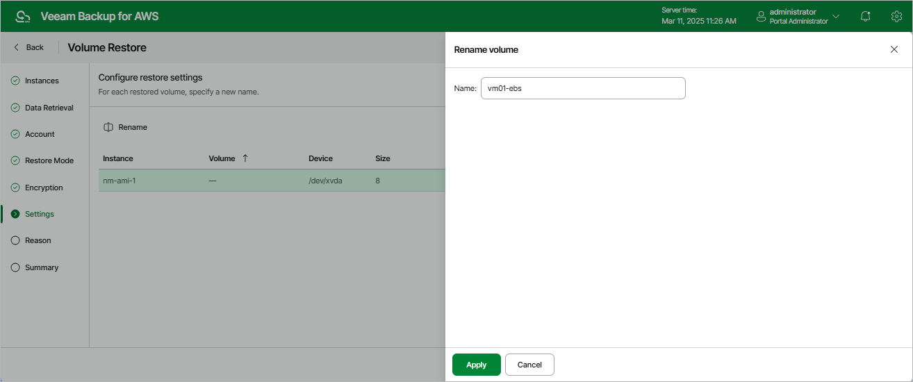 Restoring EBS Volumes