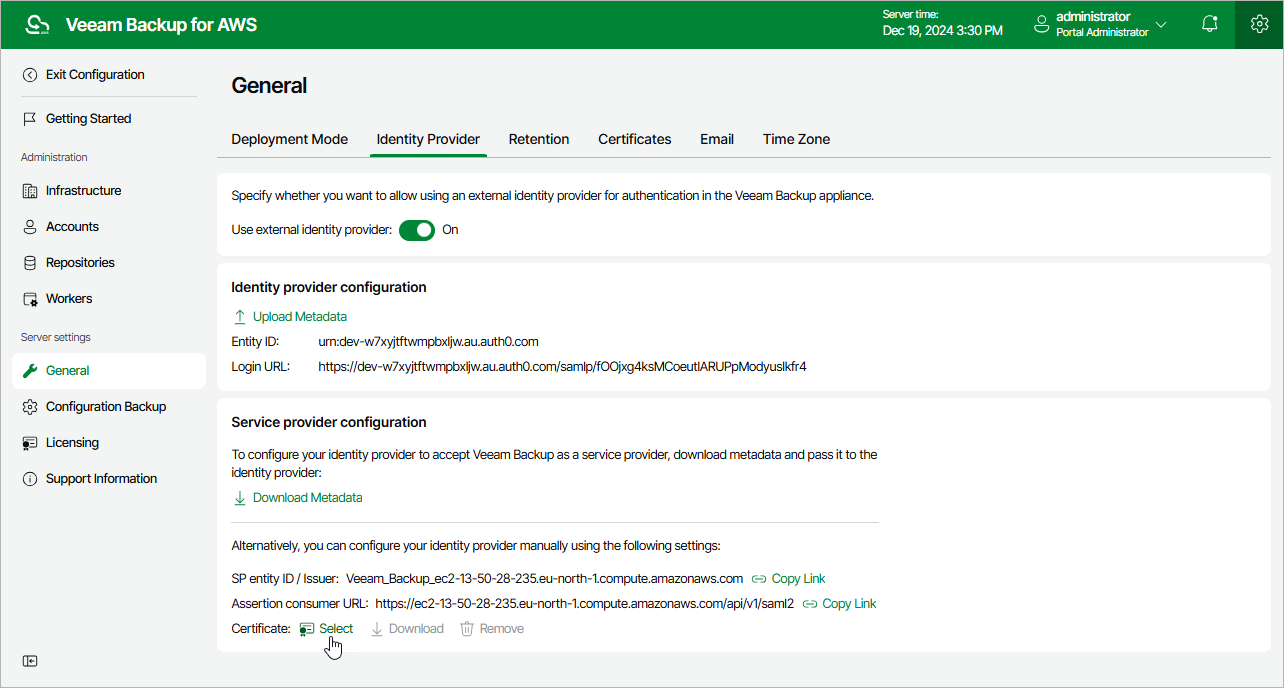 Configuring SSO Settings