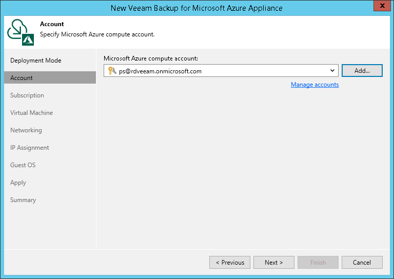 Step 3. Specify Azure Account Settings