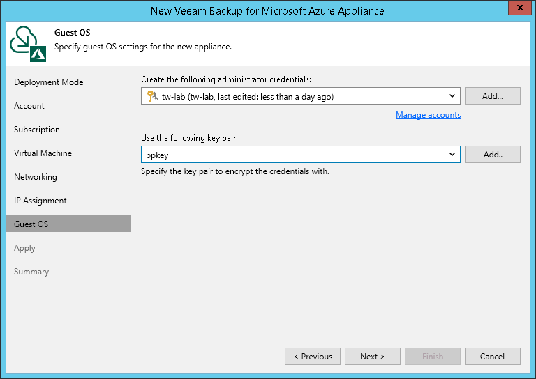 Step 8. Specify Credentials