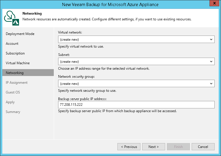Step 6. Specify Network Resources