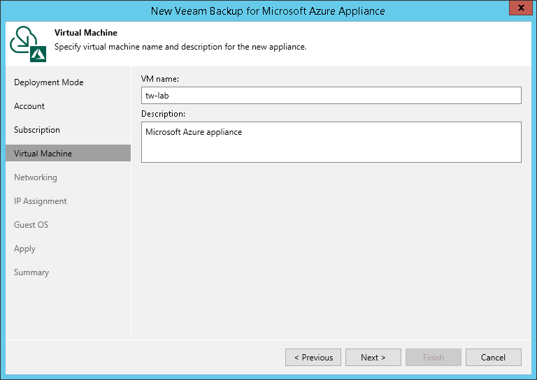 Step 5. Specify Azure VM