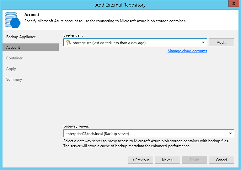 Step 3. Specify Storage Account Settings