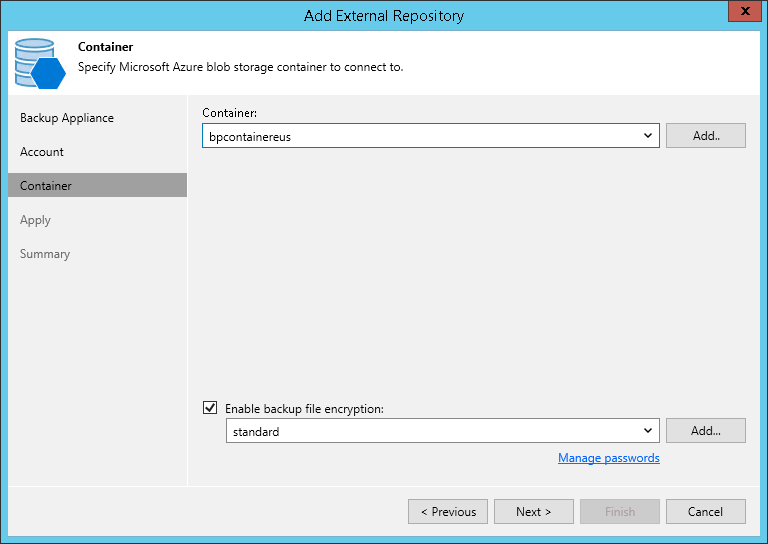 Step 4. Select Blob Container