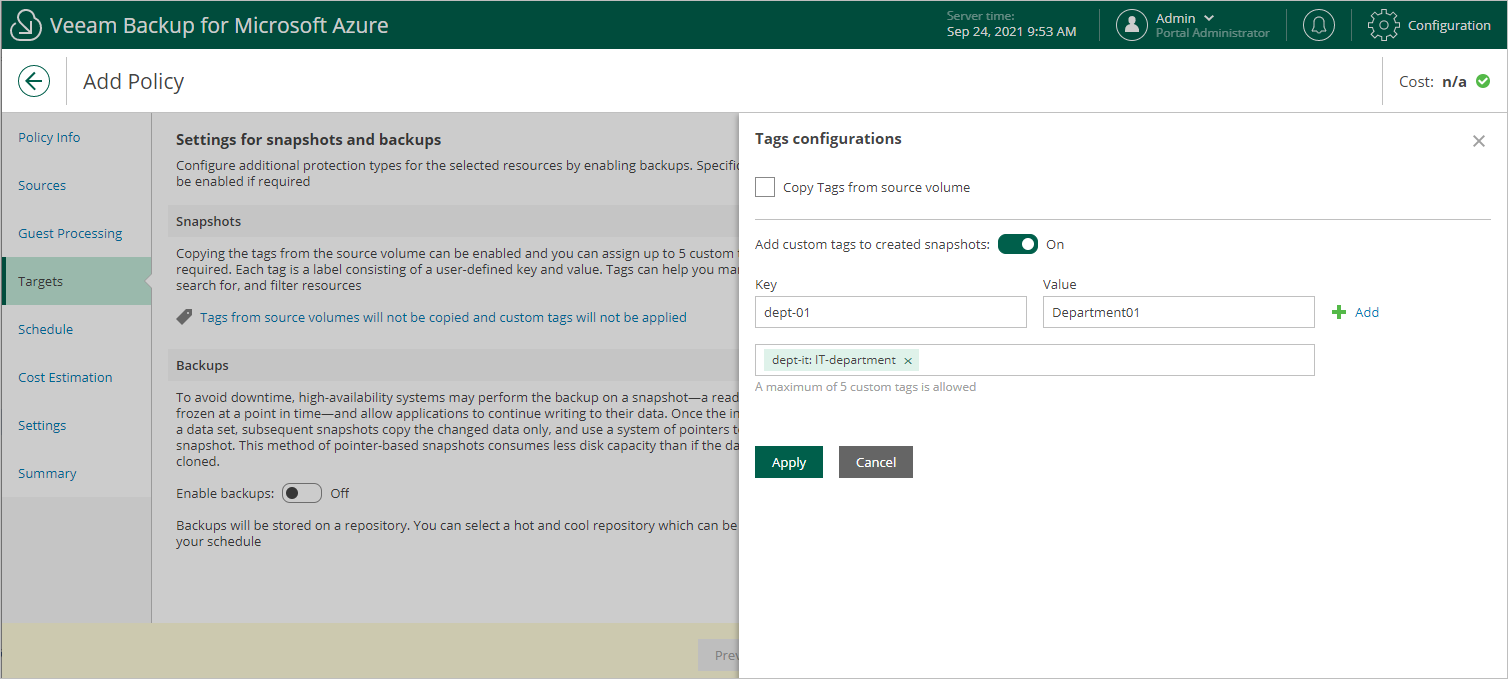 Step 5. Configure Backup Target Settings