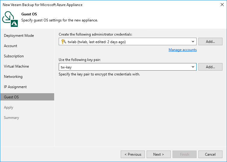 Step 8. Specify Credentials