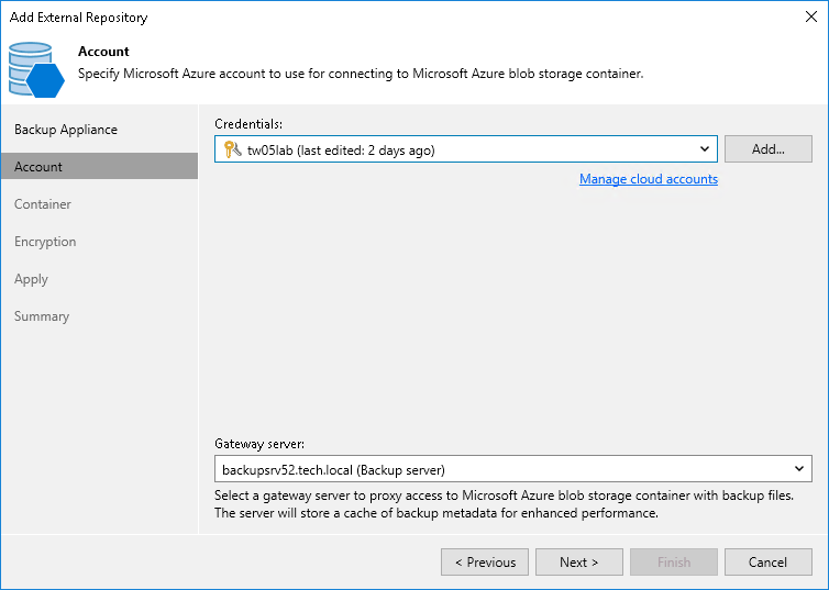Step 3. Specify Storage Account Settings