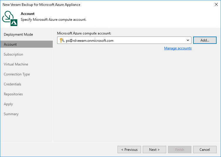 Step 3. Specify Azure Account Settings