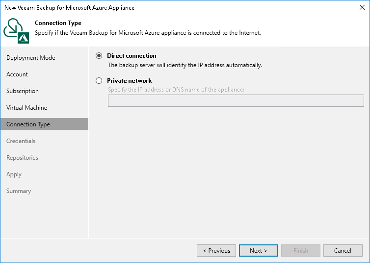 Step 6. Specify Connection Type