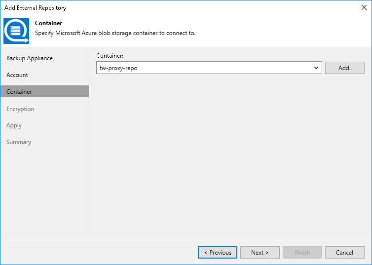 Step 4. Select Blob Container