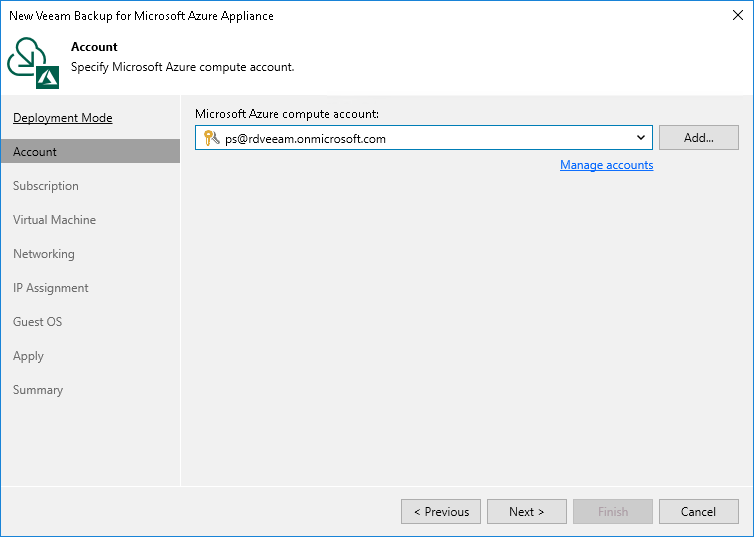 Step 3. Specify Azure Account Settings