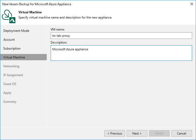Step 5. Specify Azure VM
